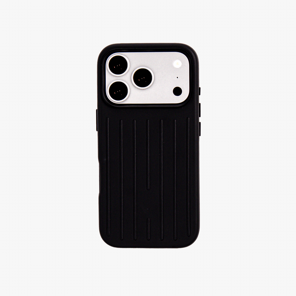 Ridge  – Black Premium Modern Leather-texture MagSafe Case Cover for iPhone 17 pro
