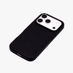 Ridge  – Black Premium Modern Leather-texture MagSafe Case Cover for iPhone 17 pro