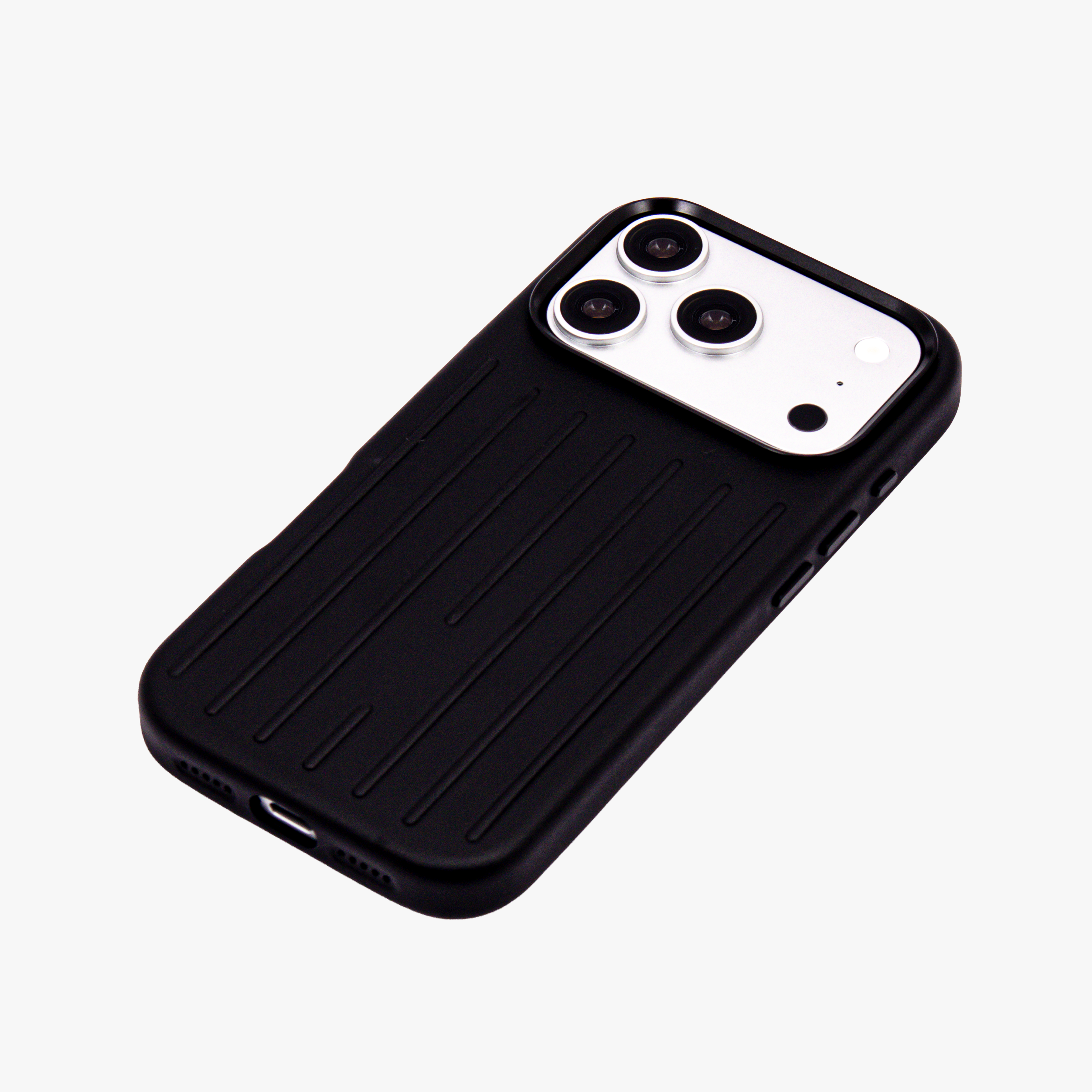Ridge  – Black Premium Modern Leather-texture MagSafe Case Cover for iPhone 17 pro