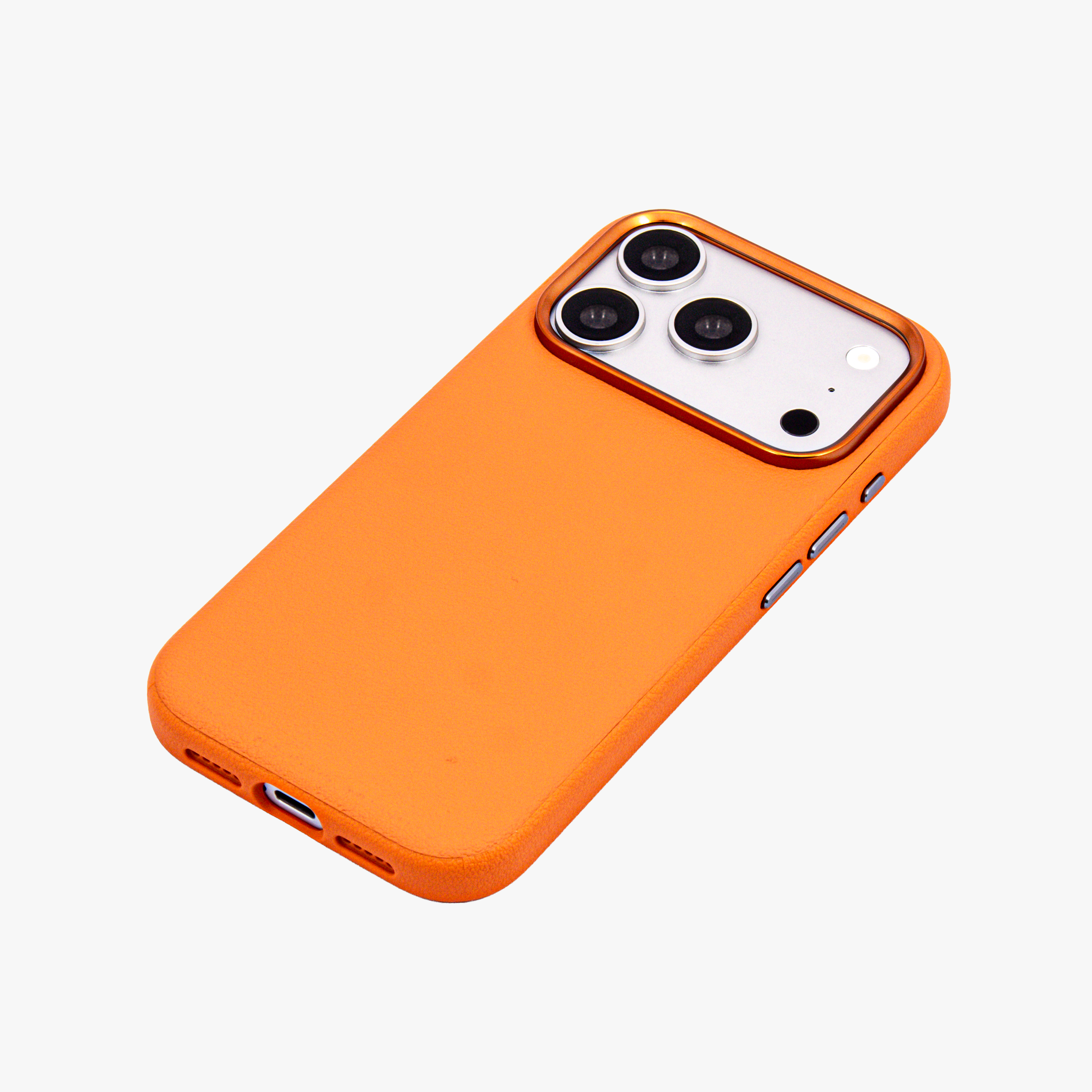 Primo – Orange Leather Premium MagSafe Case Cover for iPhone 17 pro