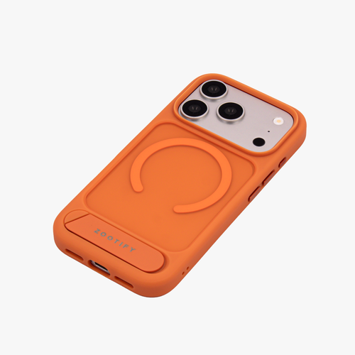 Frostand – Orange Frosted MagSafe Case Cover with Kickstand for iPhone 17 pro