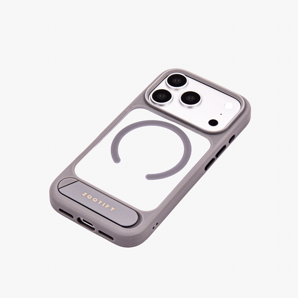 Frostand – Grey Frosted MagSafe Case Cover with Kickstand for iPhone 17 pro