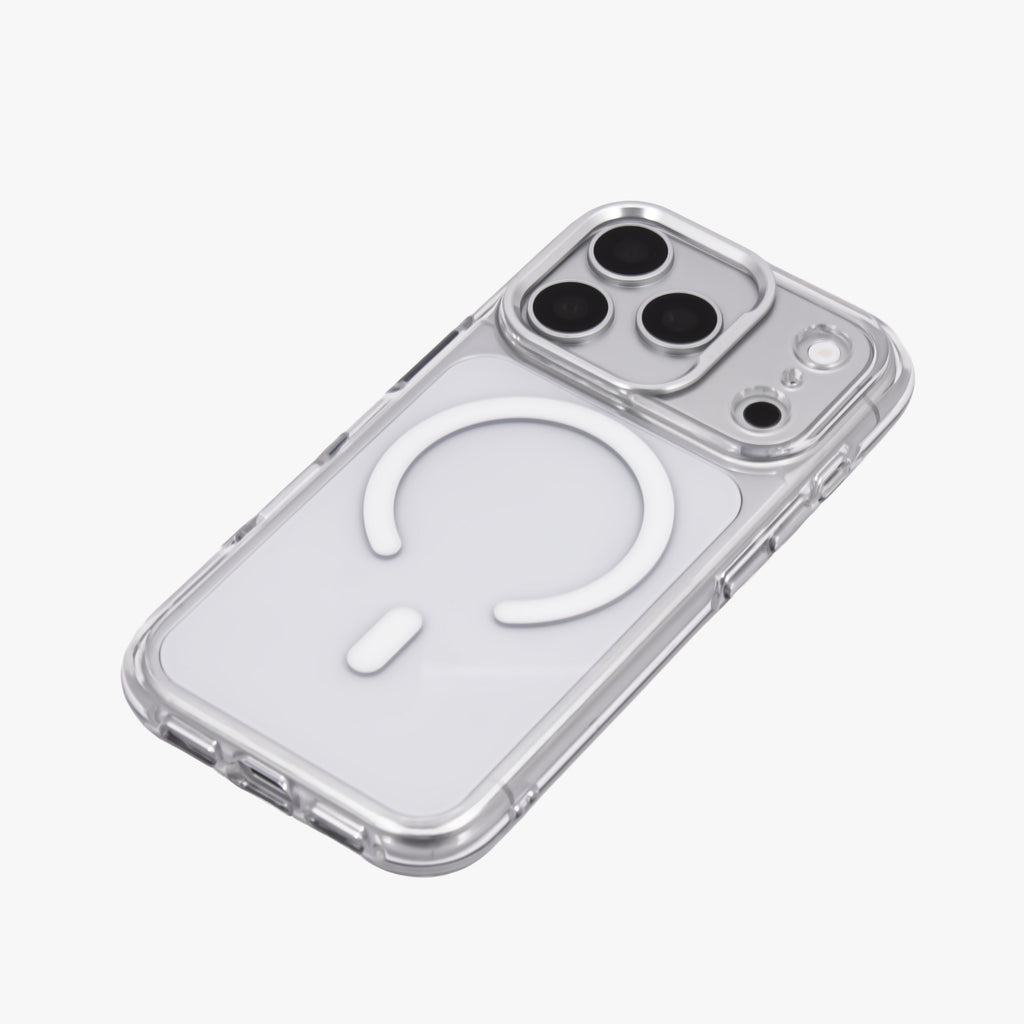 Ironclad – Transparent Silver MagSafe Case Cover for iPhone 17 pro