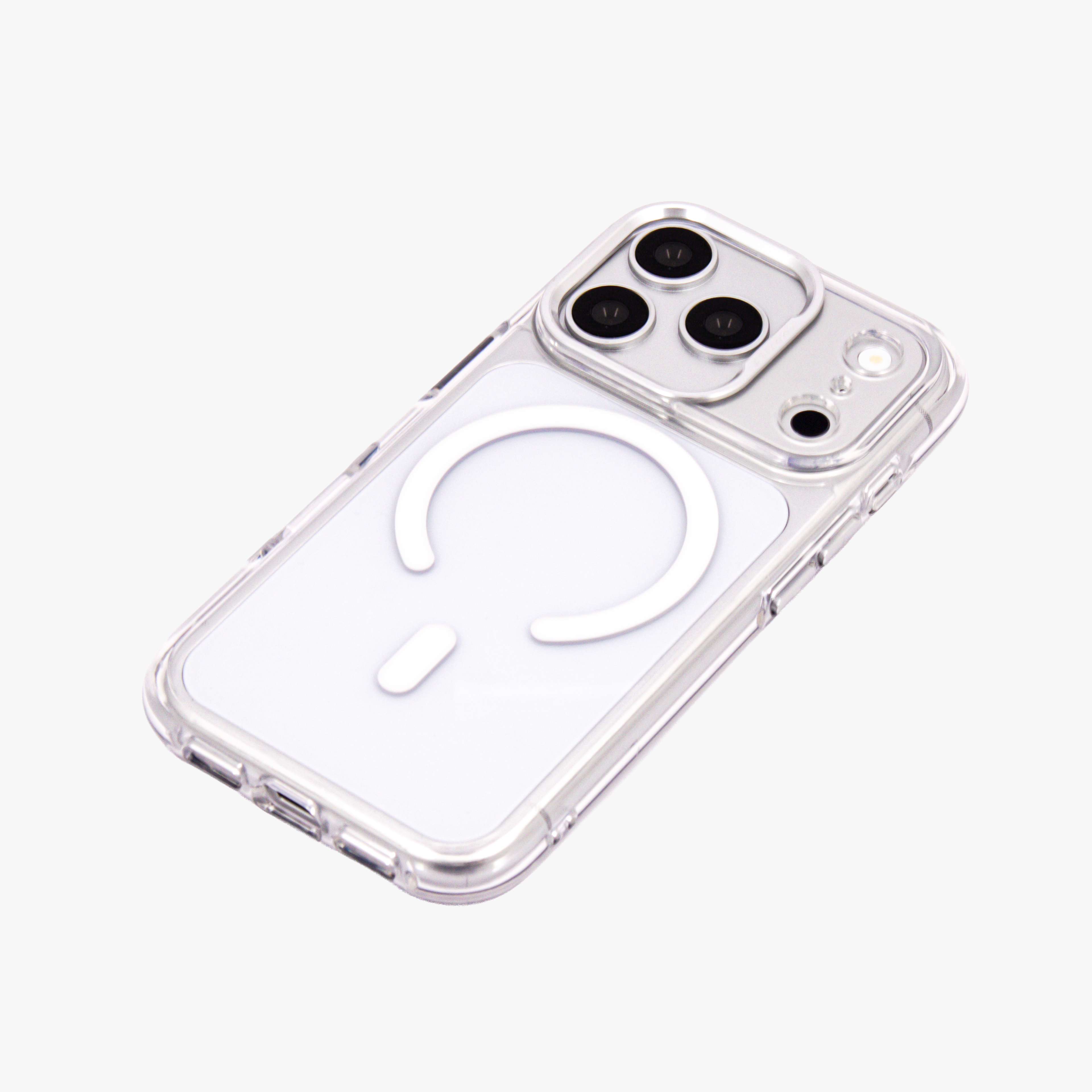 Ironclad – Transparent Silver MagSafe Case Cover for iPhone 17 pro