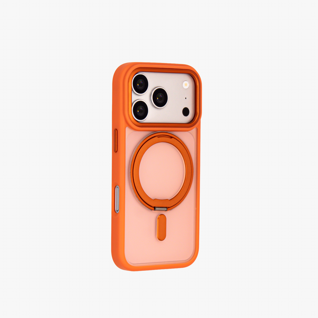 Orbit Grip – Orange O-Stand MagSafe case cover for iPhone 17 pro