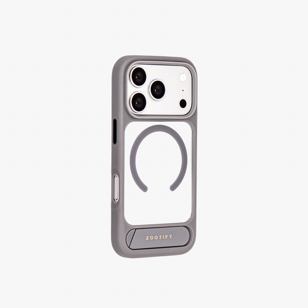 Frostand – Grey Frosted MagSafe Case Cover with Kickstand for iPhone 17 pro