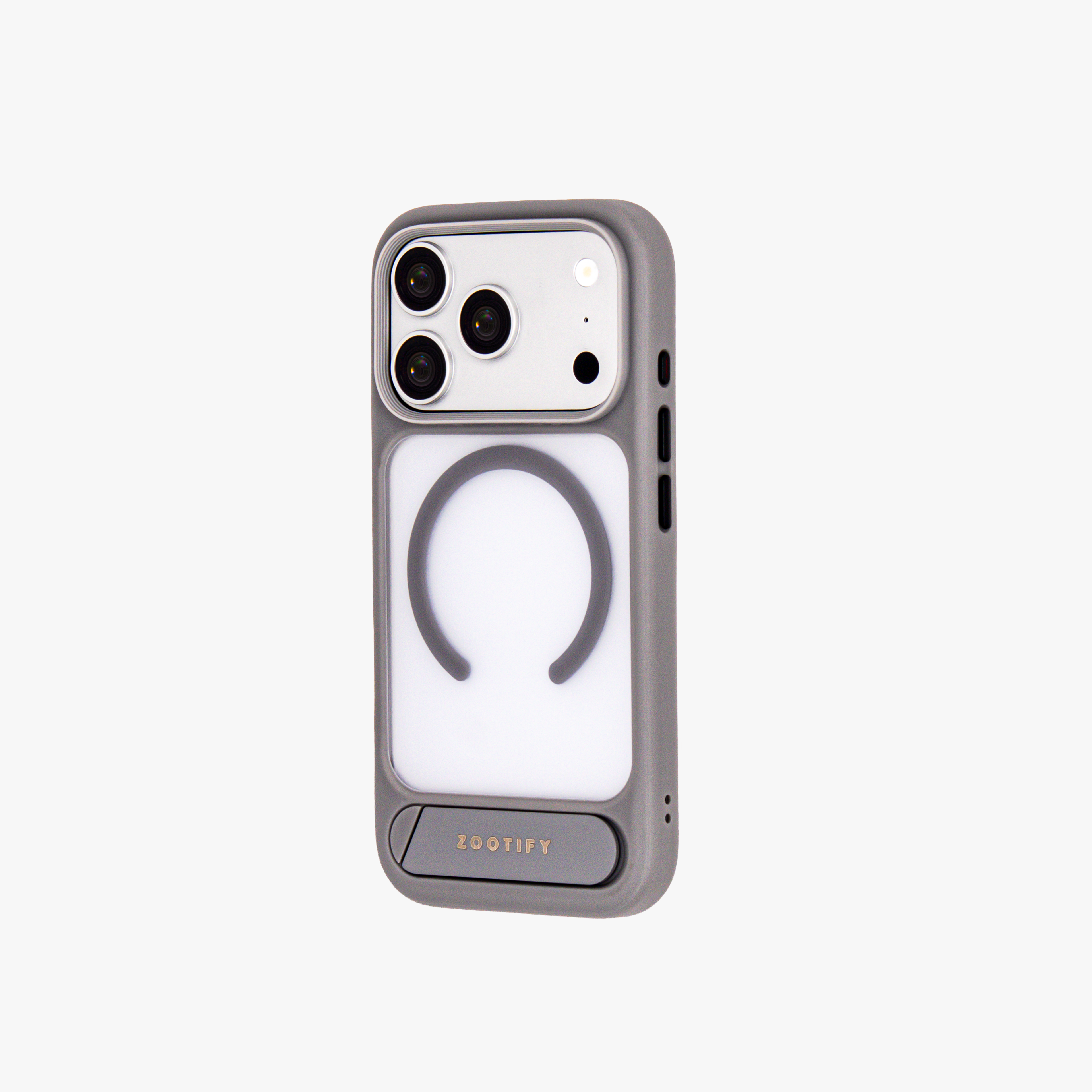 Frostand – Grey Frosted MagSafe Case Cover with Kickstand for iPhone 17 pro
