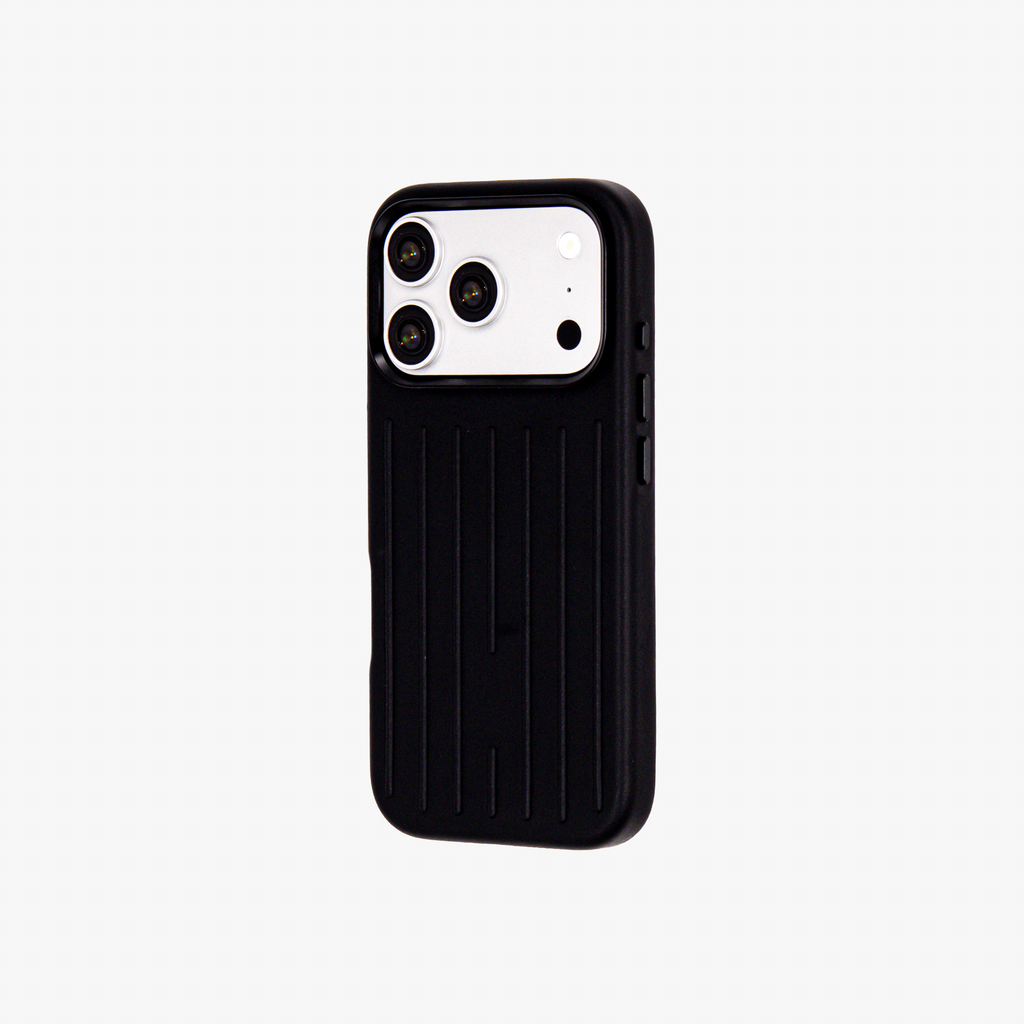 Ridge  – Black Premium Modern Leather-texture MagSafe Case Cover for iPhone 17 pro