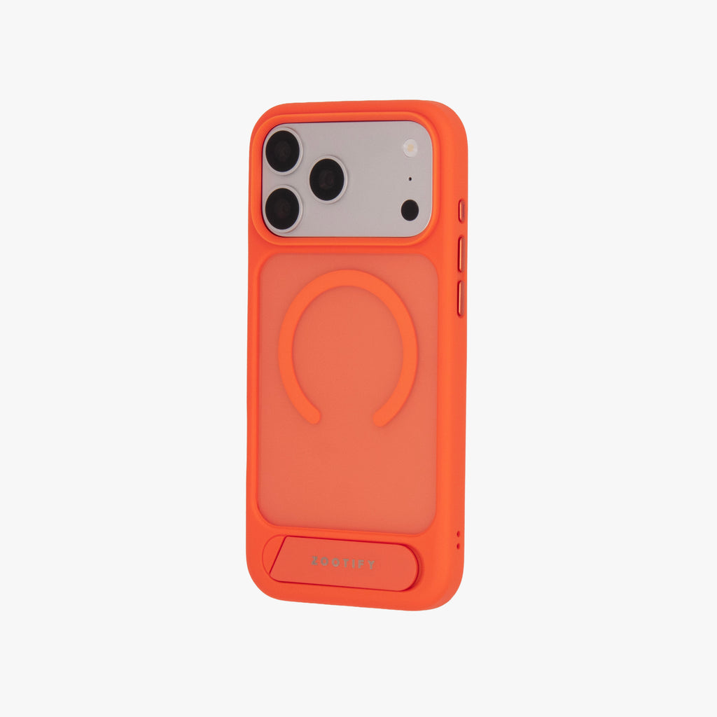 Frostand – Orange Frosted MagSafe Case Cover with Kickstand for iPhone 17 Pro Max