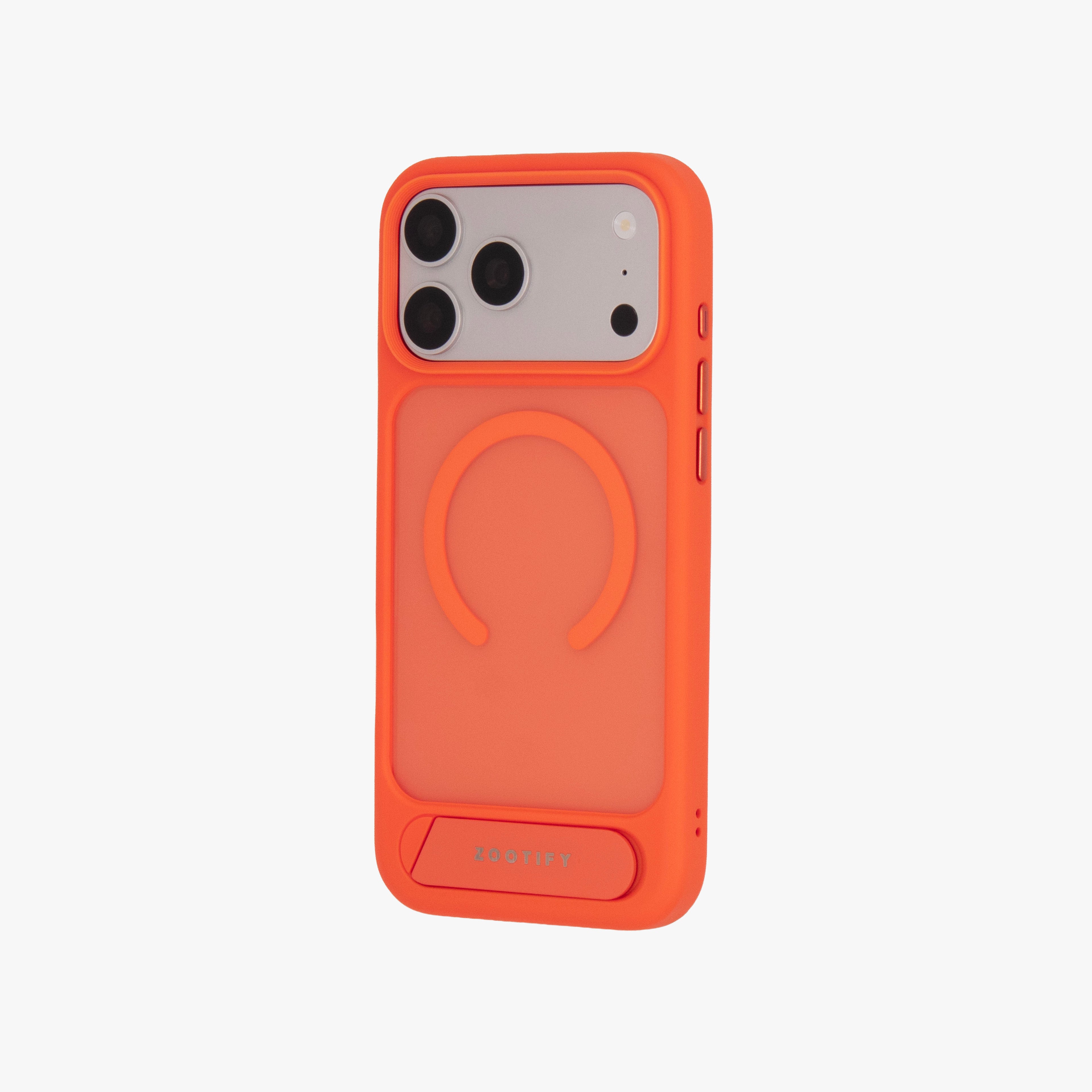 Frostand – Orange Frosted MagSafe Case Cover with Kickstand for iPhone 17 Pro Max