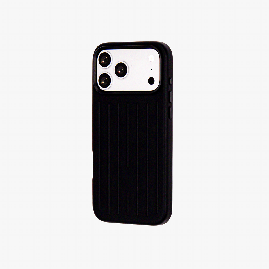 Ridge  – Black Premium Modern Leather-texture MagSafe Case Cover for iPhone 17 Pro Max