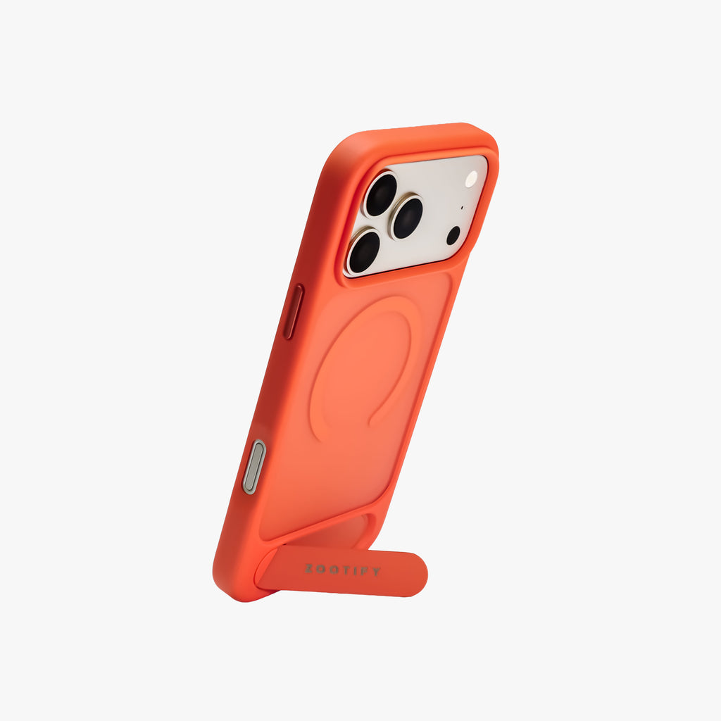 Frostand – Orange Frosted MagSafe Case Cover with Kickstand for iPhone 17 Pro Max