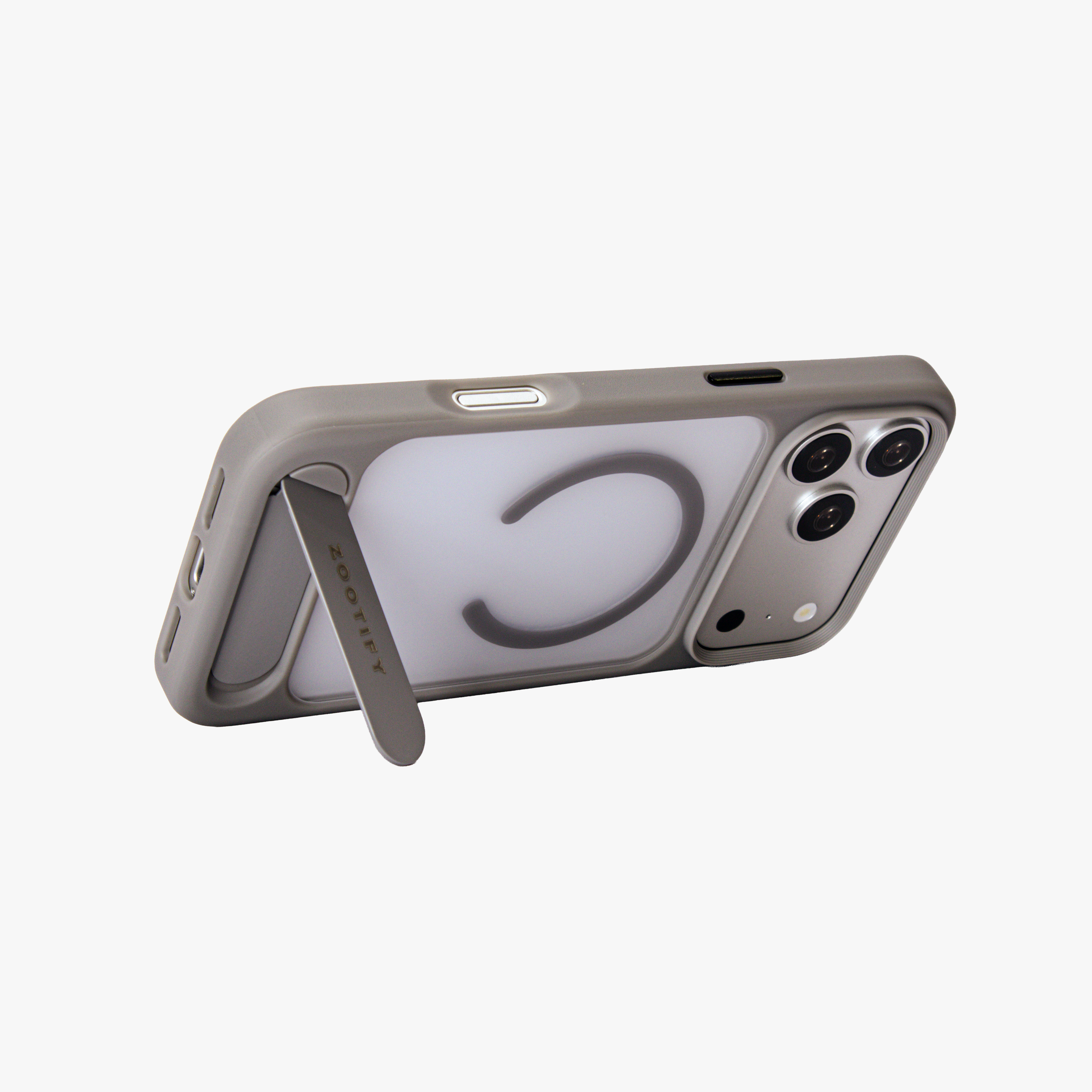 Frostand – Grey Frosted MagSafe Case Cover with Kickstand for iPhone 17 Pro Max