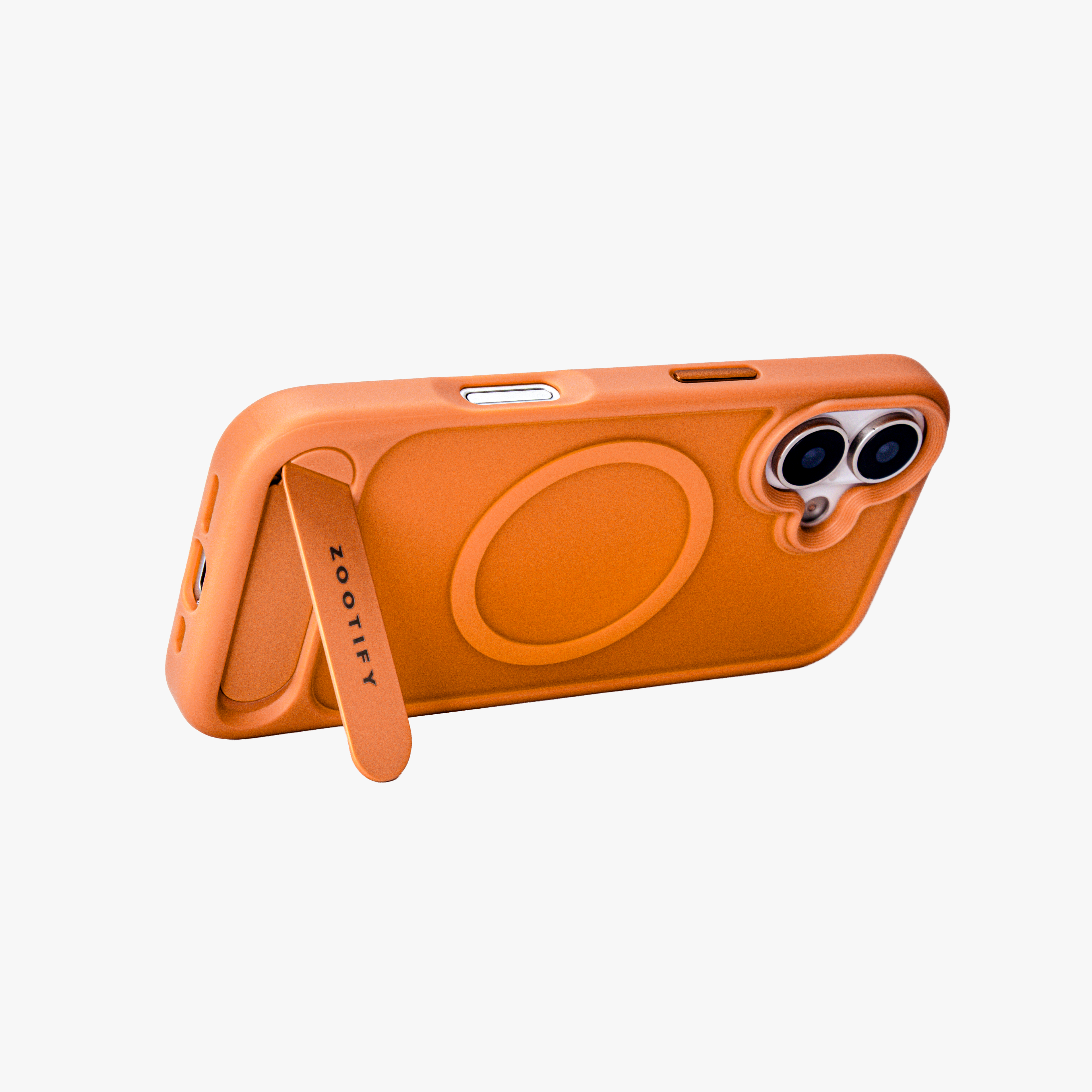 Frostand – Orange Frosted MagSafe Case Cover with Kickstand for iPhone 17