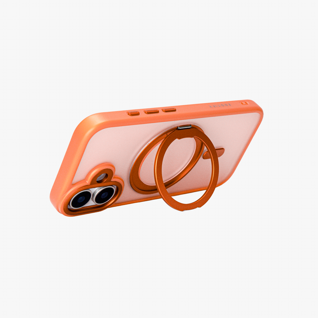 Orbit Grip – Orange O-Stand MagSafe case cover for iPhone 17