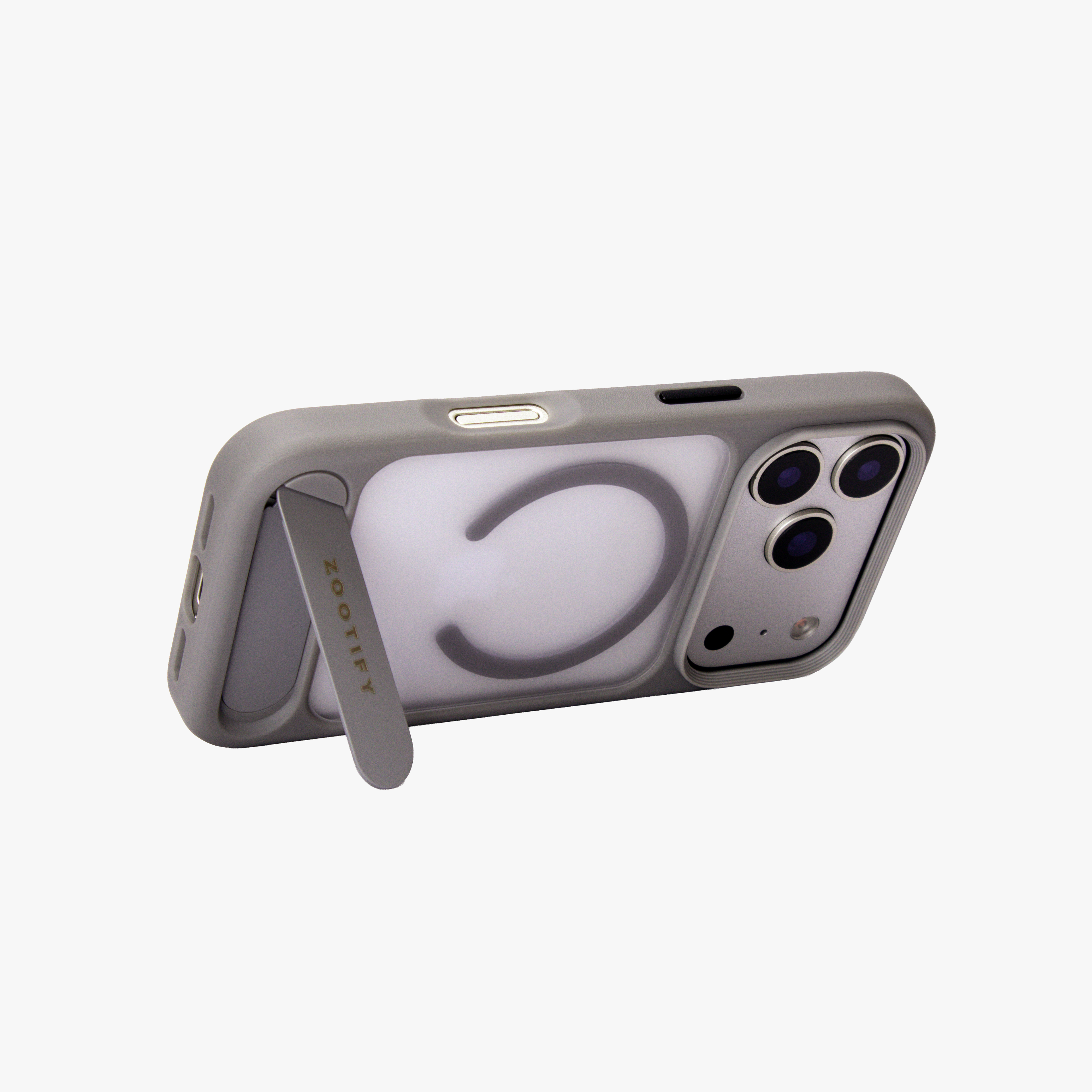 Frostand – Grey Frosted MagSafe Case Cover with Kickstand for iPhone 17 pro