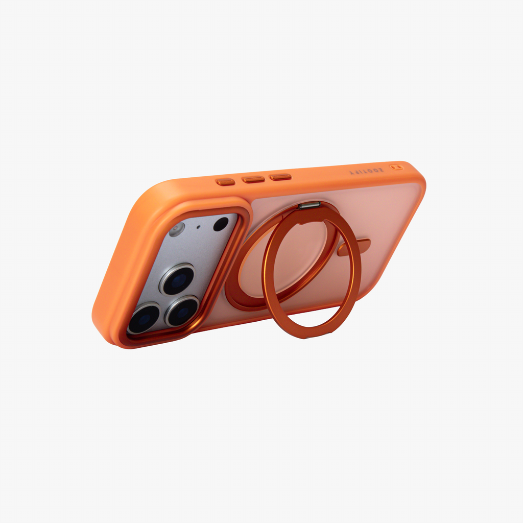 Orbit Grip – Orange O-Stand MagSafe case cover for iPhone 17 pro