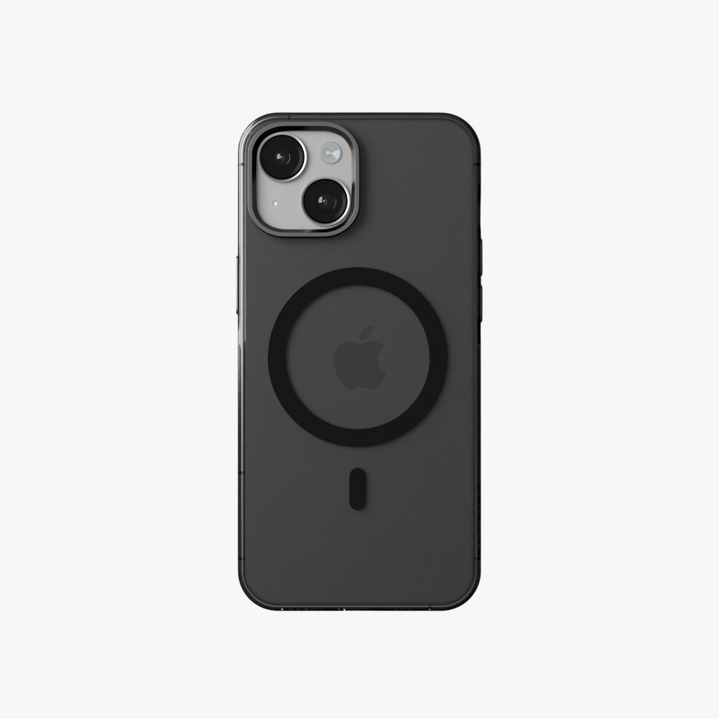 Ironclad Aura – Smokey Grey Magsafe Transparent Shield Case for iPhone 15