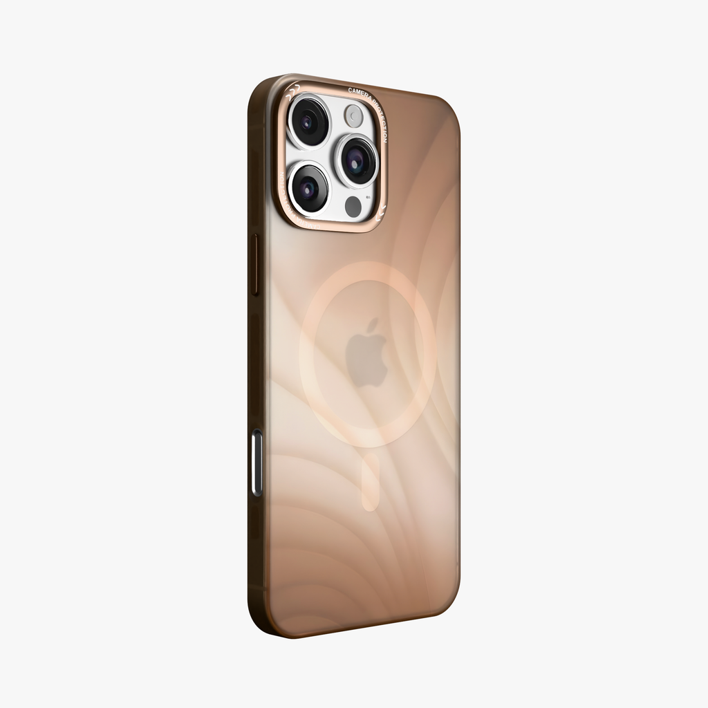 MeteorGlow – Brown Unique Frosted Finish MagSafe Case for iPhone 16 pro max