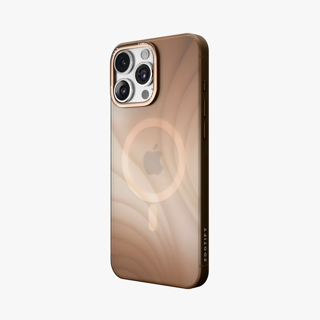 MeteorGlow – Brown Unique Frosted Finish MagSafe Case for iPhone 16 pro max