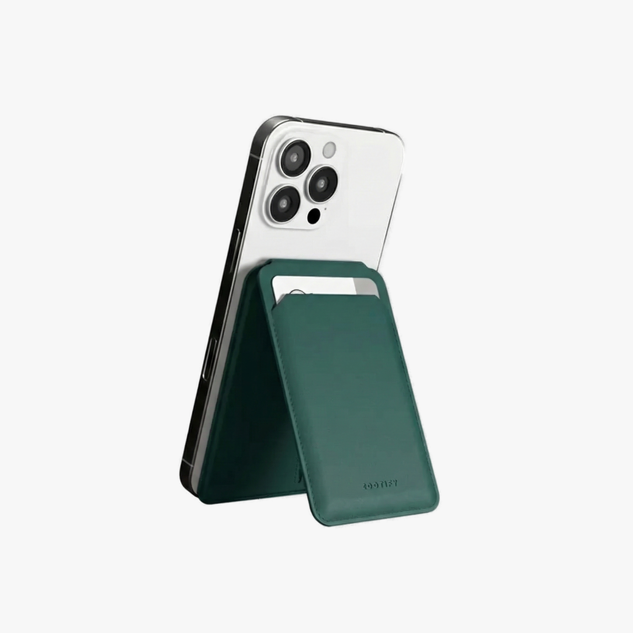 MagSafe Wallet – Olive Green Premium Leatherite Slim Card Holder with Stand