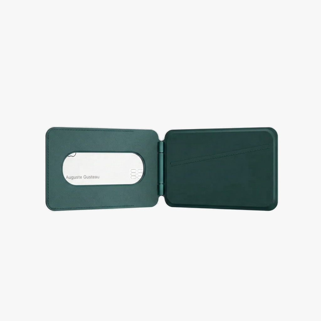 MagSafe Wallet – Olive Green Premium Leatherite Slim Card Holder with Stand
