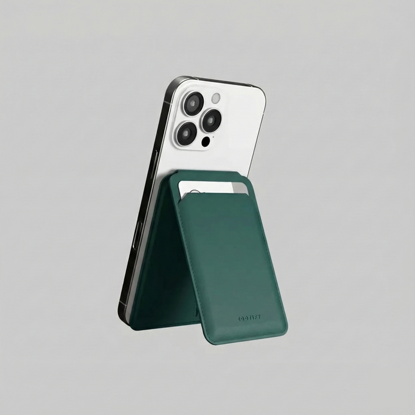 MagSafe Wallet – Olive Green Premium Leatherite Slim Card Holder with Stand