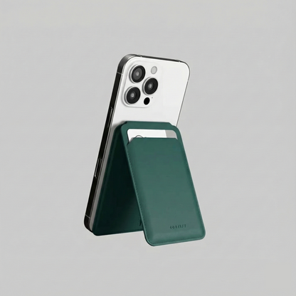 MagSafe Wallet – Olive Green Premium Leatherite Slim Card Holder with Stand