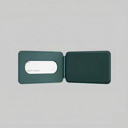 MagSafe Wallet – Olive Green Premium Leatherite Slim Card Holder with Stand