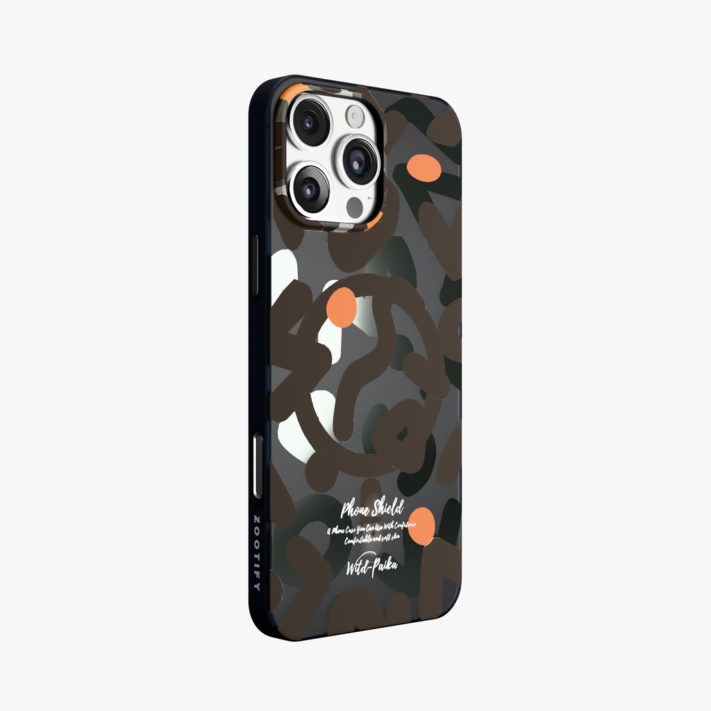 NeoWave – Black  Unique Double-layer Print Frosted MagSafe Phone Cover for iPhone 16 pro max