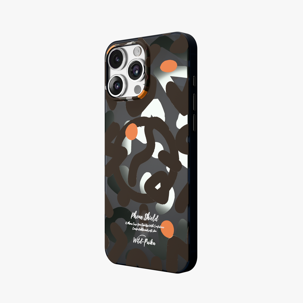 NeoWave – Black  Unique Double-layer Print Frosted MagSafe Phone Cover for iPhone 16 pro max