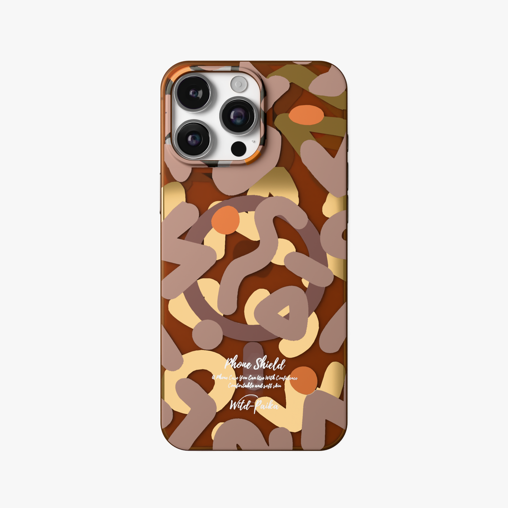 NeoWave – Brown Double-layer Print Frosted MagSafe Phone Cover for iPhone 16 pro max