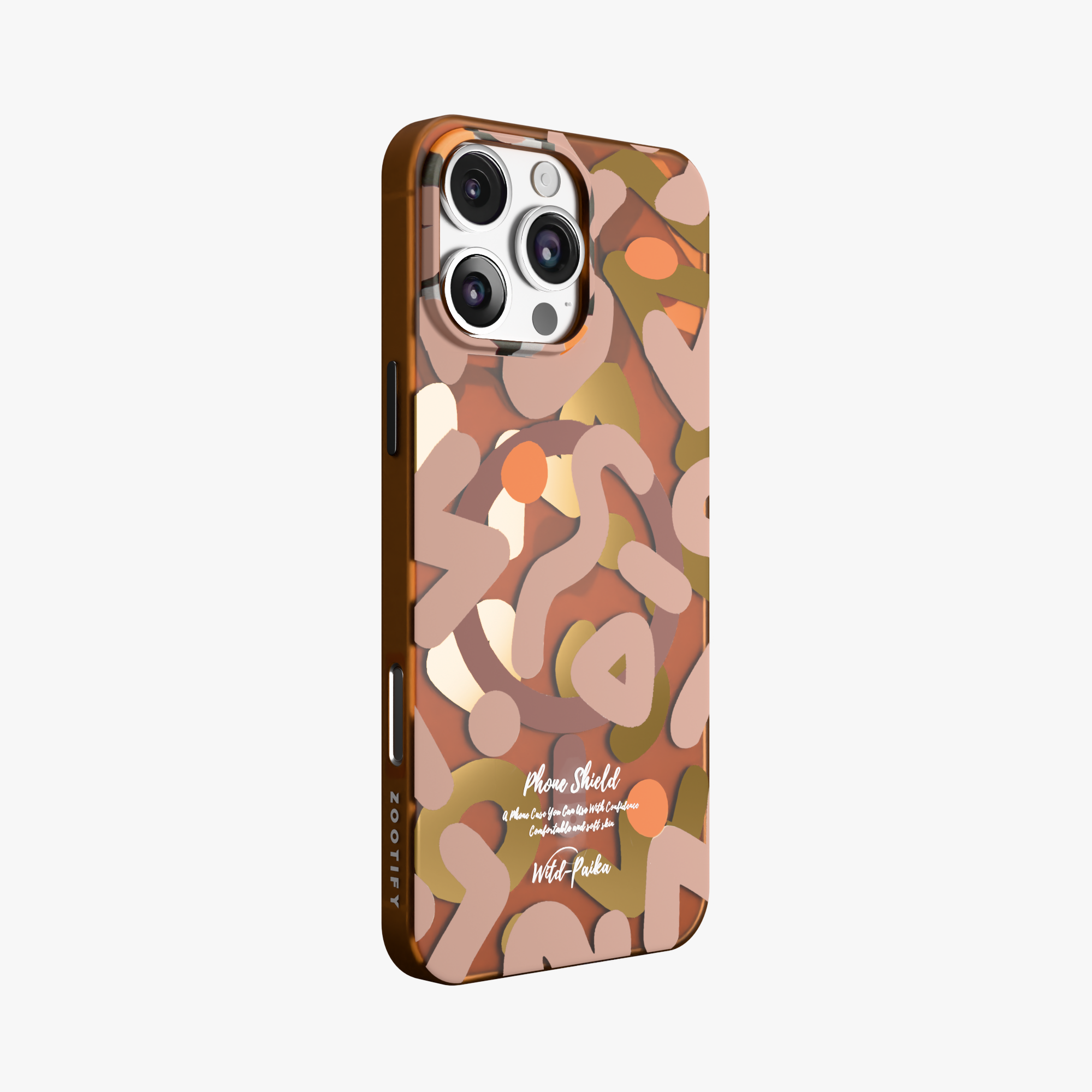 NeoWave – Brown Double-layer Print Frosted MagSafe Phone Cover for iPhone 16 pro max