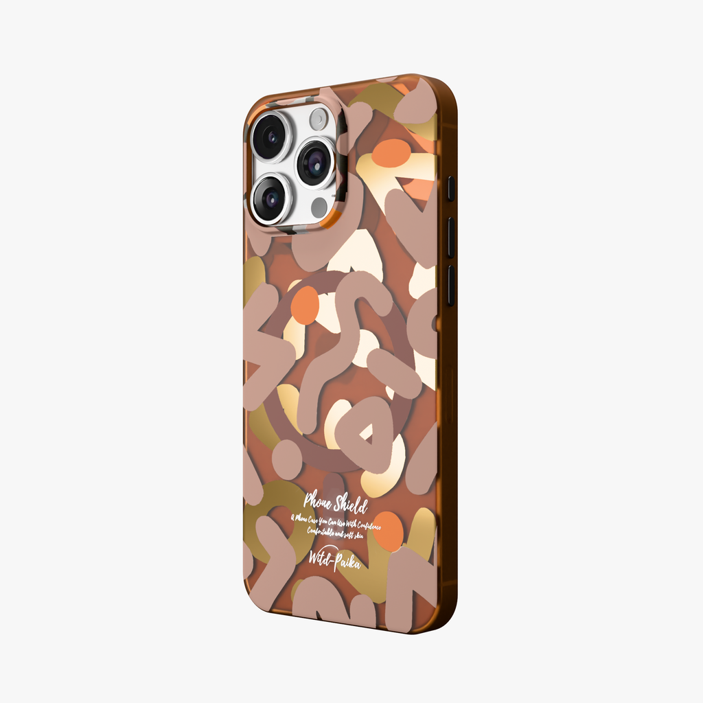 NeoWave – Brown Double-layer Print Frosted MagSafe Phone Cover for iPhone 16 pro max