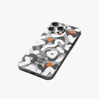 NeoWave – White Unique Double-layer Print Frosted MagSafe Phone Cover for iPhone 16 pro max