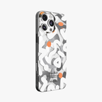 NeoWave – White Unique Double-layer Print Frosted MagSafe Phone Cover for iPhone 16 pro max