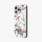NeoWave – White Unique Double-layer Print Frosted MagSafe Phone Cover for iPhone 16 pro max