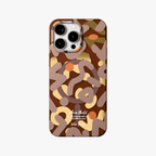 NeoWave – Brown Unique Double-layer Print Frosted MagSafe Phone Cover for iPhone 15 pro max