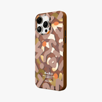 NeoWave – Brown Unique Double-layer Print Frosted MagSafe Phone Cover for iPhone 15 pro max