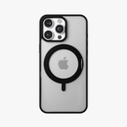 Orbit Grip – Black 360° Tactile O-Stand Clear transparent Case for iPhone 16 pro max