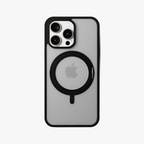 Orbit Grip – Black 360° Tactile O-Stand Clear transparent Case for iPhone 15 pro max