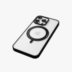 Orbit Grip – Black 360° Tactile O-Stand Clear transparent Case for iPhone 16 pro max