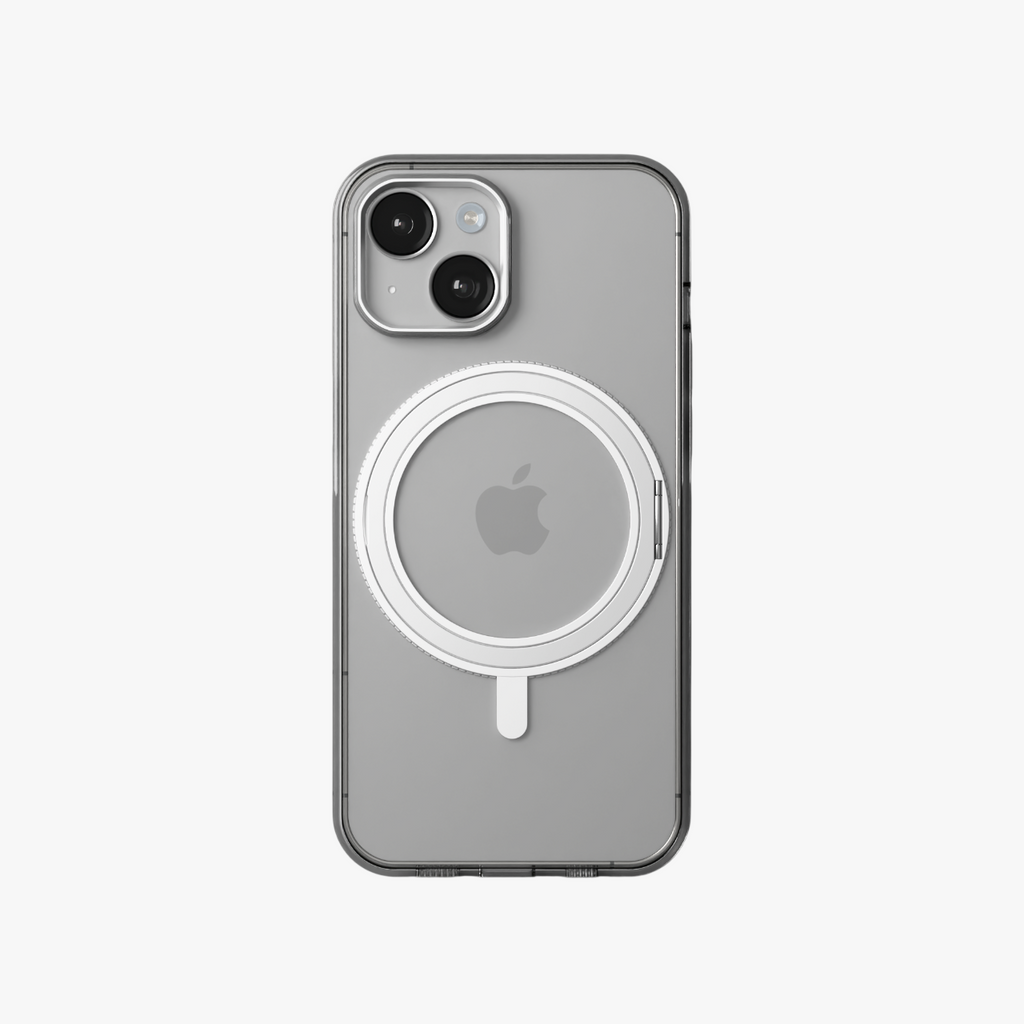 Orbit Grip – 360° Tactile O-Stand Clear transparent Case for iPhone 15