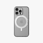 Orbit Grip –   Clear Silver 360° Tactile O-Stand Clear transparent Case for iPhone 15 pro