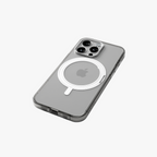 Orbit Grip –   Clear Silver 360° Tactile O-Stand Clear transparent Case for iPhone 15 pro