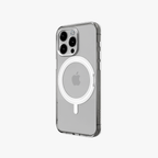 Orbit Grip –   Clear Silver 360° Tactile O-Stand Clear transparent Case for iPhone 15 pro
