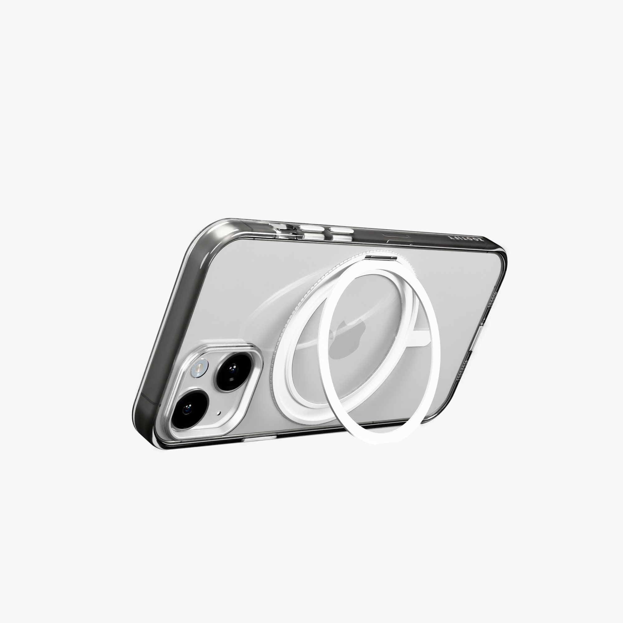 Orbit Grip – 360° Tactile O-Stand Clear transparent Case for iPhone 15