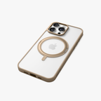 Orbit Grip – Brown 360° Tactile O-Stand Clear transparent Case for iPhone 16 pro max
