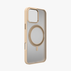 Orbit Grip – Brown 360° Tactile O-Stand Clear transparent Case for iPhone 16 pro max