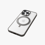 Orbit Grip – Grey 360° Tactile O-Stand Clear transparent Case for iPhone 16 pro max